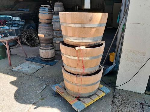 Eiken plantenbakken boombakken van wijnvaten 228 ltr tot 500, Tuin en Terras, Bloembakken en Plantenbakken, Nieuw, Hout, 30 tot 60 cm