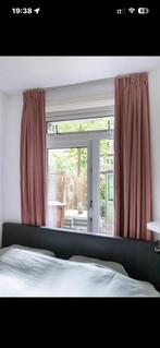 Prachtige gevoerde velours zacht roze gordijnen, Huis en Inrichting, Ophalen of Verzenden, Zo goed als nieuw, 200 cm of meer