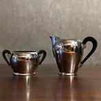 Alessi Bombé melkkan en suikerpot jaren 60, Gebruikt, Bombé, Overige typen, Ophalen of Verzenden