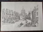Hans van der Horst 3 pen tekeningen van Leeuwarden, Antiek en Kunst, Kunst | Tekeningen en Foto's, Ophalen of Verzenden
