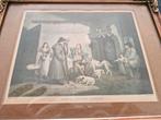Antieke kleurenets ets inside of a country alehouse gravure, Ophalen