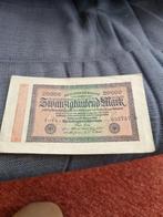 Duitsland: een heel mooi 20.000 mark bankbiljet uit 1923., Postzegels en Munten, Ophalen of Verzenden, Duitsland, Los biljet