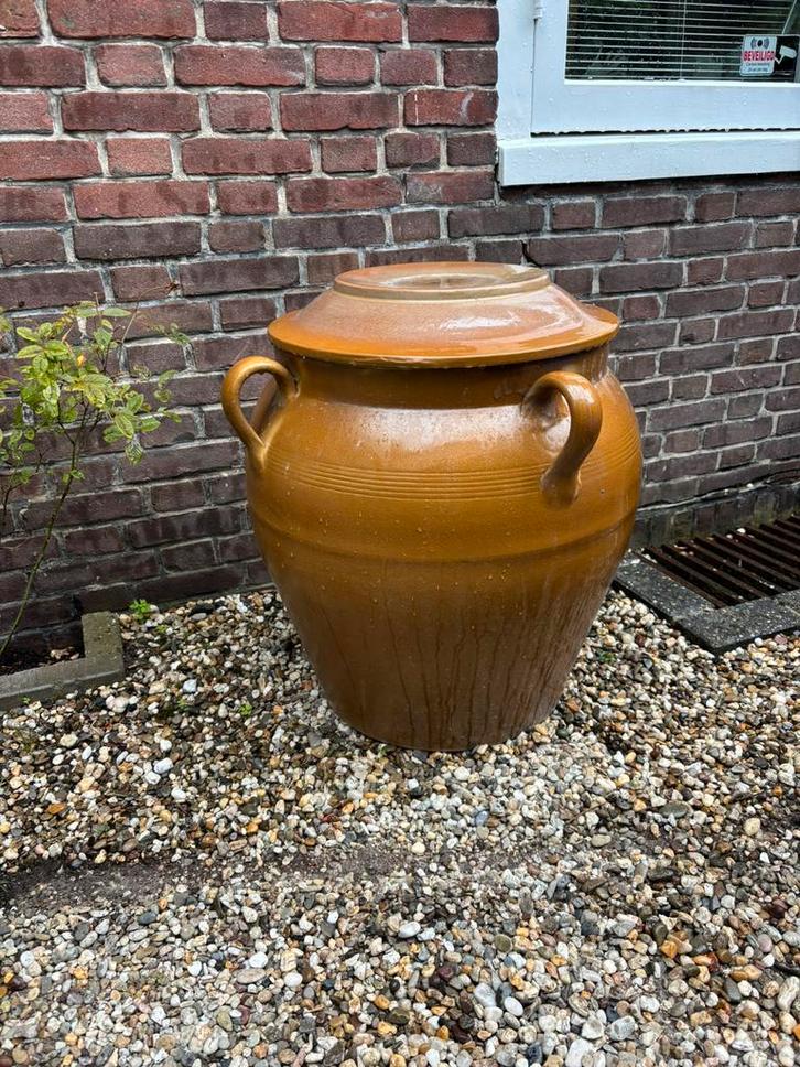 Mooie Grote Franse pot, dekselpot, grespot, Digoin Frankrijk, Antiek en Kunst, Antiek | Keramiek en Aardewerk, Ophalen of Verzenden