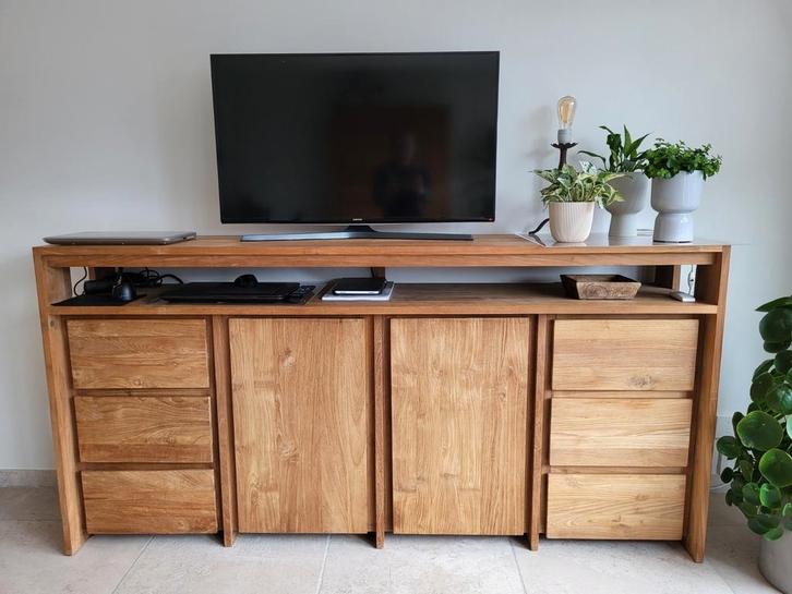 Teakhout televisie meubel, tvkast / dressoir van Troubadour, Huis en Inrichting, Kasten | Televisiemeubels, Zo goed als nieuw
