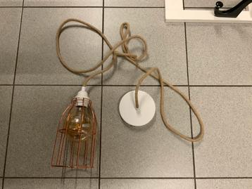 Hanglamp of tafellamp, metaaldraad, lang snoer, brons beschikbaar voor biedingen