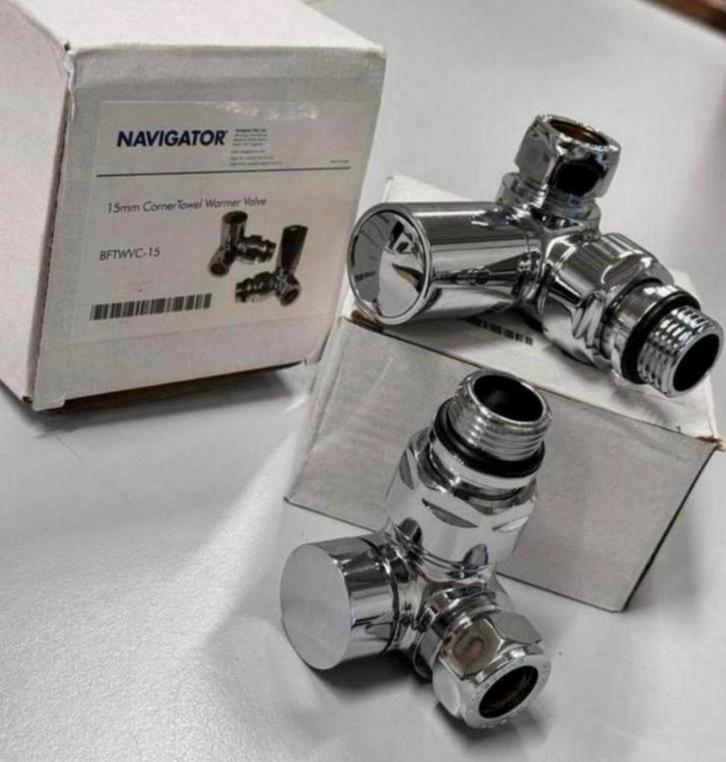 Handdoekrek Radiatorkleppen 15mm radiator klep hoek 4X SET, Doe-het-zelf en Verbouw, Verwarming en Radiatoren, Nieuw, Ophalen of Verzenden