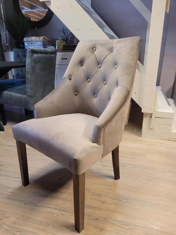 *VOORRAAD* 6 Landelijke Eetkamerstoelen Walter Knoop Taupe 2 beschikbaar voor biedingen