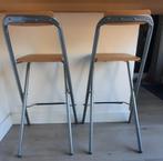 Barstoelen 2 stuks, Huis en Inrichting, Barkrukken, Ophalen, Gebruikt, Met voetsteun, 60 tot 90 cm