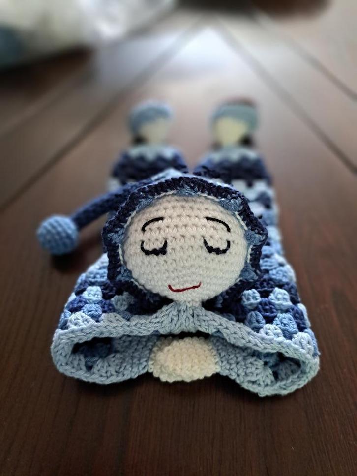 Pop knuffeldoekje tut doekje gehaakt jongetje, Kinderen en Baby's, Speelgoed | Poppen, Nieuw, Overige typen, Ophalen of Verzenden