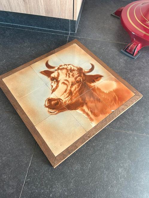 Unieke antieke tegels koe ram uit oude slagerij, Antiek en Kunst, Antiek | Wandborden en Tegels, Ophalen
