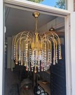 Grote vintage kroonluchter teardrop waterval murano kristal, Huis en Inrichting, Lampen | Kroonluchters, Ophalen, Gebruikt