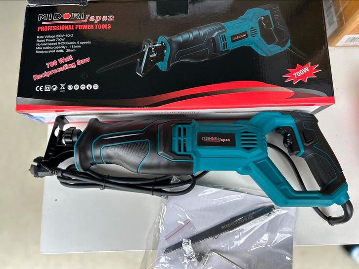Reciprozaag Midori LAATSTE, Doe-het-zelf en Verbouw, Gereedschap | Zaagmachines, Nieuw, Reciprozaag, 600 tot 1200 watt, 70 mm of meer
