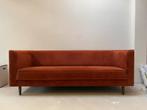 Donkerrode VT wonen bank velours, Huis en Inrichting, Ophalen, 250 tot 300 cm, Driepersoons, 75 tot 100 cm