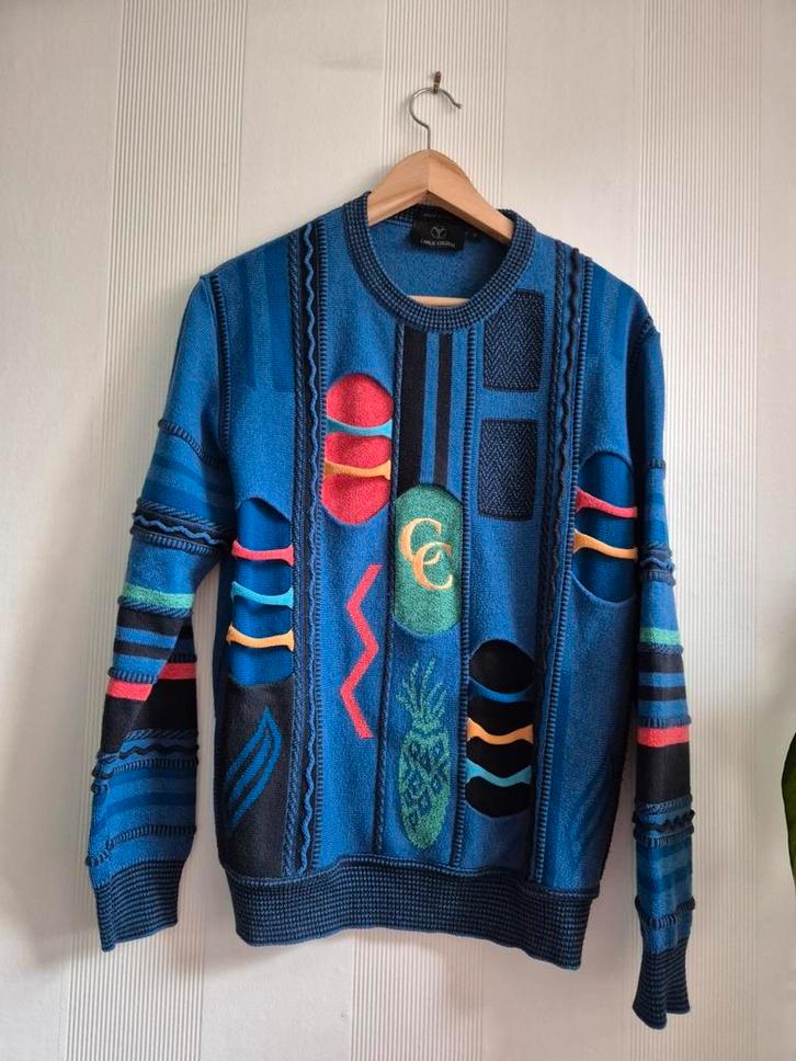Originele trui van Carlo Colucci,  maat M, Kleding | Heren, Truien en Vesten, Gedragen, Maat 48/50 (M), Blauw, Ophalen of Verzenden