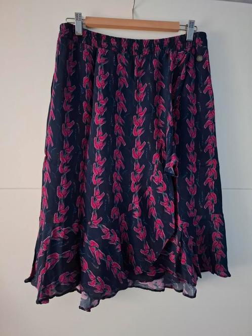 Rok in soepele stof in donkerblauw/fuchsia Didi maat 38/40, Kleding | Dames, Rokken, Zo goed als nieuw, Maat 38/40 (M), Blauw