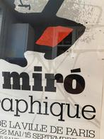 Miro tentoonstellings affiche Parijs 1974 , in lijst, Huis en Inrichting, Ophalen, Gebruikt, Onbekend, Print