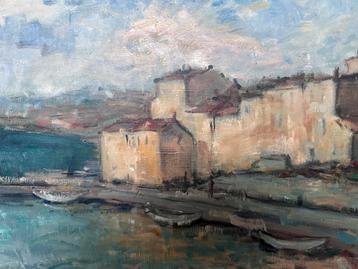 Impressionistisch havengezicht van Jef Schipper, Maastricht beschikbaar voor biedingen