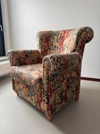 Bloemen oorfauteuil - Stoel met bloemmotief, Huis en Inrichting, Fauteuils, Ophalen, Gebruikt, Hout, 75 tot 100 cm