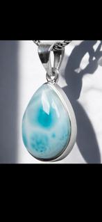 Verfijnde zilveren hanger met Larimar., Overige voorstellingen, Nieuw, Met edelsteen, Zilver