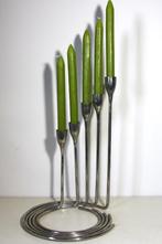 Metalen set kandelaars (5 delig) design, Ophalen, Zo goed als nieuw, Metaal, Kandelaar