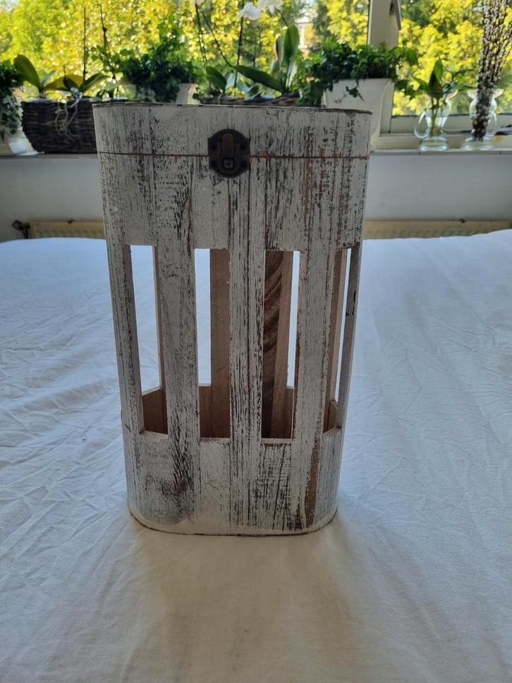 Wijnkist whitewash, Huis en Inrichting, Woonaccessoires | Kisten, Minder dan 50 cm, 50 tot 75 cm, 50 tot 100 cm, Ophalen of Verzenden