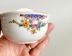 Brocante potje met bloemetjes 2 vaks bloemetje sieraden, Ophalen of Verzenden