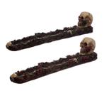 Schedel & Rozen Wierookhouder - skull, hobby, Kunsthars, Ophalen of Verzenden, Nieuw, Overige typen, Halloween of Griezel