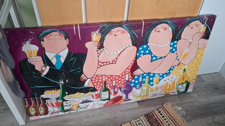 Canvas doek van Leersum, dikke dames, Antiek en Kunst, Kunst | Schilderijen | Modern, Ophalen