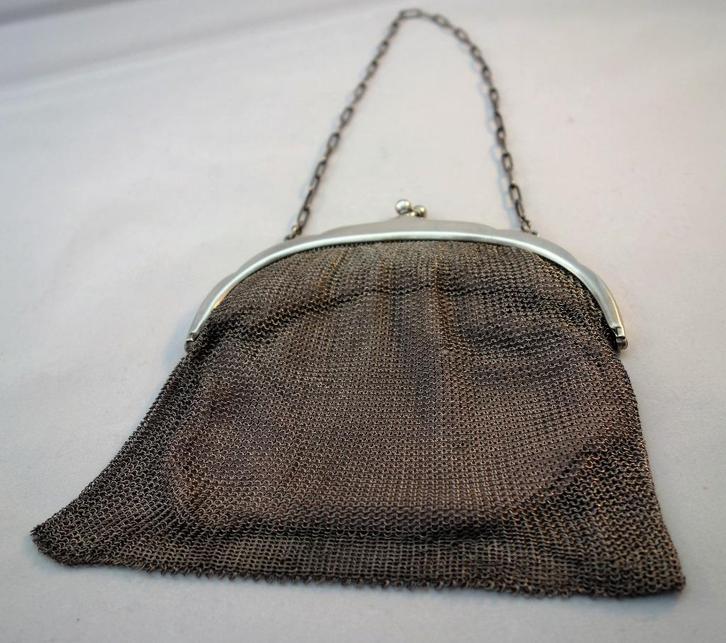 Antieke Zilveren Maliënkoldertas, Antiek en Kunst, Antiek | Goud en Zilver, Zilver, Ophalen of Verzenden