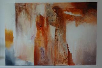 Abstract Schilderij van Wil Lof - Acryl op Paneel - 120 x 80 beschikbaar voor biedingen