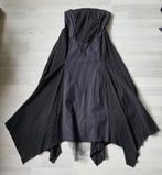 Strapless jurk, krijtstreep, maat M, Ophalen of Verzenden, Gedragen, Zwart, Onder de knie