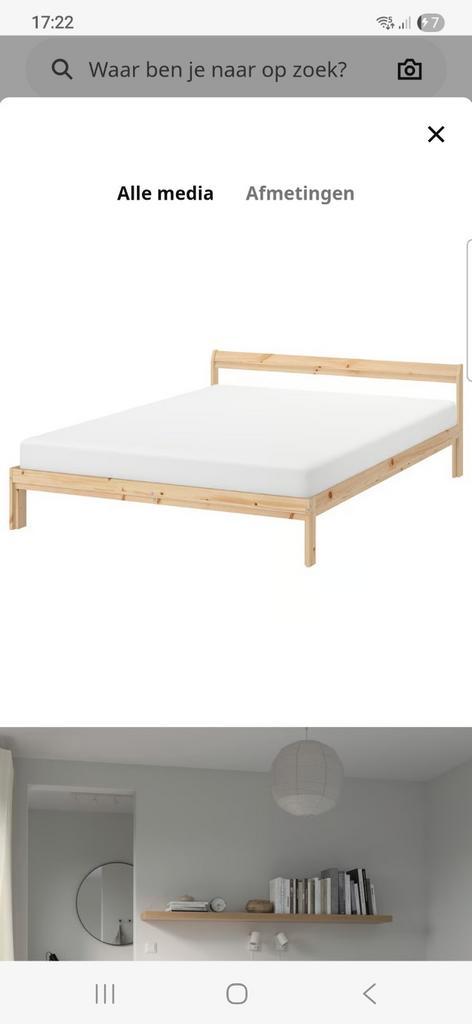 Bedframe 140x200 met lattenbodem, Huis en Inrichting, Slaapkamer | Bedden, Gebruikt, Tweepersoons, 140 cm, 200 cm, Hout, Bruin
