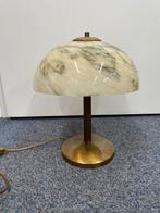 Antieke Bureau Sta Lamp Glas 36x30cm 18 cm KapDiameter, Ophalen