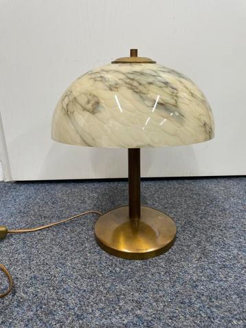Antieke Bureau Sta Lamp Glas 36x30cm 18 cm KapDiameter beschikbaar voor biedingen