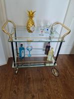 Retro vintage drankkar trolley hollywood regency style, 50 tot 100 cm, Ophalen of Verzenden, Zo goed als nieuw, 25 tot 50 cm