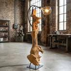 Teakhouten Boomstam Vloerlamp - Black Friday Deal!, Huis en Inrichting, Lampen | Vloerlampen, Ophalen, Info@mokana.nl, Mokana