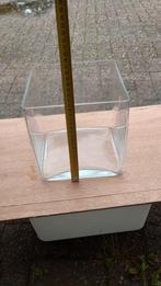 Vierkante Glazen Vaas, Ophalen, Gebruikt, Overige kleuren, Glas
