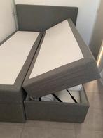 Boxspring 140x200 grijs z.g.a.n, Ophalen, Zo goed als nieuw