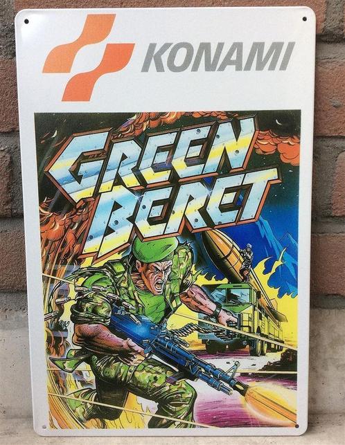 GREEN BERET KONAMI Metalen Wandbord Reclamebord, Spelcomputers en Games, Games | Overige, Nieuw, 1 speler, Vanaf 12 jaar, Verzenden