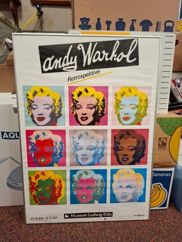 Orginele poster andy warhol marilyn monroe tentoonstelling beschikbaar voor biedingen