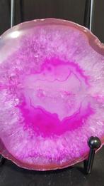 Agaat schijf roze, Verzamelen, Mineralen en Fossielen, Ophalen of Verzenden