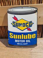 Sunoco Sunlube Emaille Bord -  Reclame, Verzamelen, Merken en Reclamevoorwerpen, Ophalen of Verzenden, Gebruikt, Reclamebord