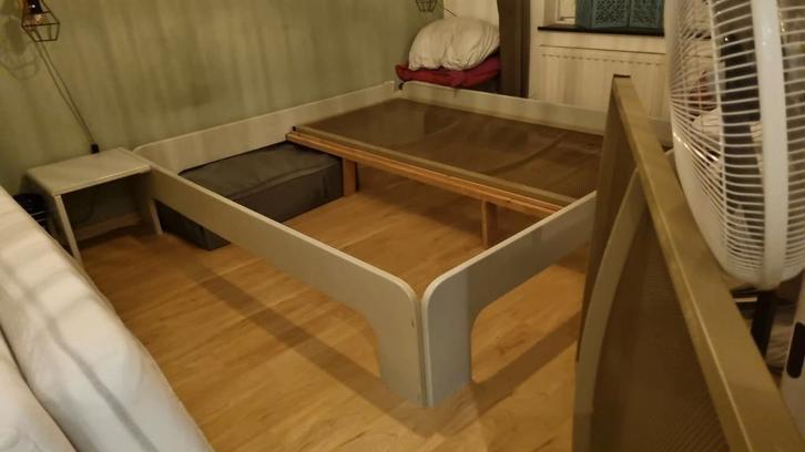 Auping 2-persoonsbed met lattenbodem, Huis en Inrichting, Slaapkamer | Bedden, Gebruikt, Tweepersoons, Wit, Ophalen