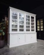 Hoge grijze winkelkast | Franse vitrinekast 233 breed #2499, Huis en Inrichting, Kasten | Buffetkasten, Niet ingevuld, Gebruikt