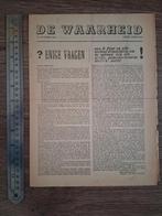Illegale krant De Waarheid 1944, Verzamelen, Ophalen of Verzenden, Overige soorten, Nederland, Boek of Tijdschrift