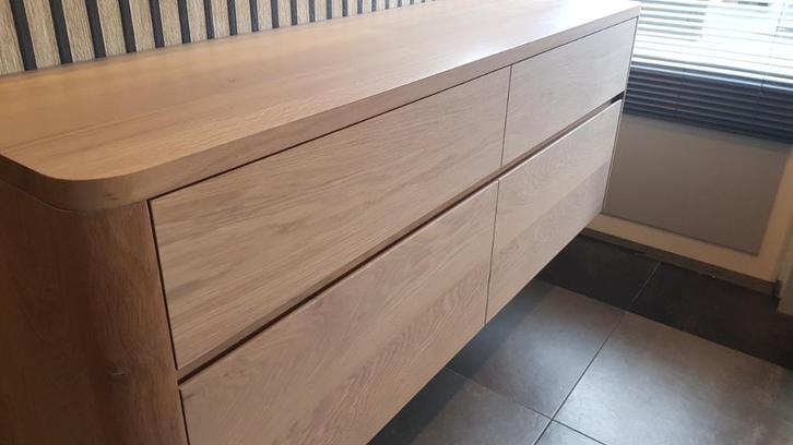 Son! Massief eiken houten badmeubel 160cm tbv waskom, Huis en Inrichting, Badkamer | Badkamermeubels, Nieuw, Wastafelkast, Minder dan 100 cm