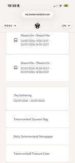 Tomorrowland ticket Global journey w2 bus package, Tickets en Kaartjes, Eén persoon