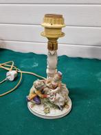 -	Tafellamp Dresden porselein met stel, Huis en Inrichting, Lampen | Tafellampen, Ophalen of Verzenden