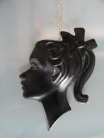 Keramiek jaren 50 / 60 meisjeskopje 2D om op de muur te hang, Ophalen of Verzenden