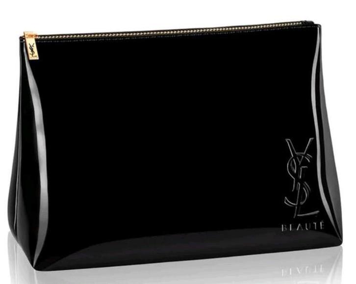Yves Saint Laurent Trousse Pouch Vinyle Noir, Sieraden, Tassen en Uiterlijk, Toilettassen, Nieuw, Zwart, Verzenden